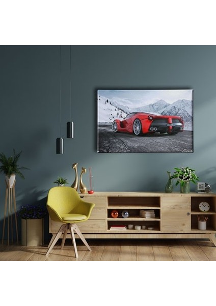 Kırmızı Ferrari Canvas Tablo