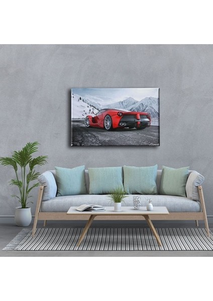 Kırmızı Ferrari Canvas Tablo