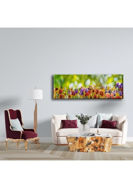 Bahar Çiçekleri Panoramik Kanvas Tablo fırsatları