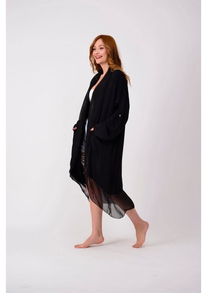 Itayan Ipek Detaylı Oversize Kaftan