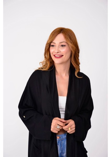 Itayan Ipek Detaylı Oversize Kaftan