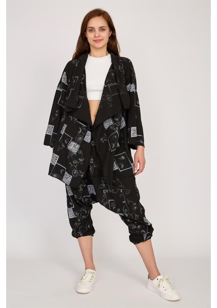 Boho Şalvar Pantolon Asimetrik Ceket Takım