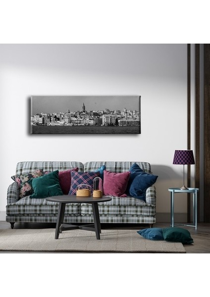 Siyah Beyaz Karaköy Panoramik Kanvas Tablo modelleri