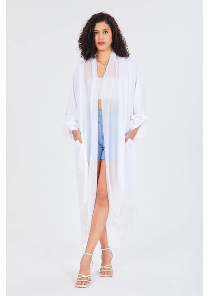 Itayan Ipek Detaylı Oversize Kaftan