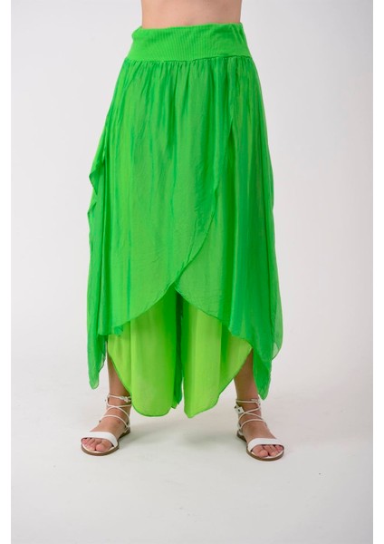 Kadın Asimetrik Kapaklı Ipek Şalvar Pantolon