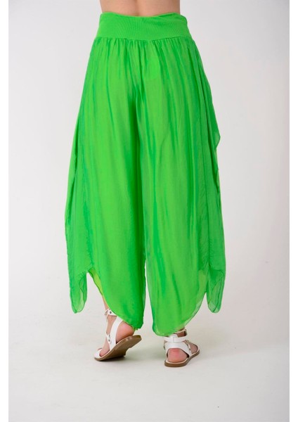 Kadın Asimetrik Kapaklı Ipek Şalvar Pantolon modelleri