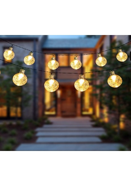 Kristal Top LED Işık 5 Metre 30 Ledli Şeffaf Kablolu Gün Işığı Pilli Dekoratif Aydınlatma
