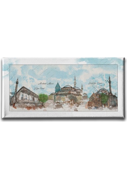 Mevlana Panoramik Kanvas Tablo
