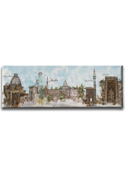 Konya Tarihi Yerler Panoramik Kanvas Tablo