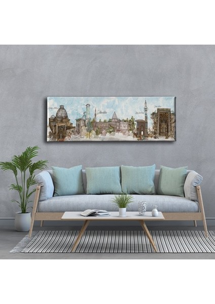 Konya Tarihi Yerler Panoramik Kanvas Tablo fiyatları