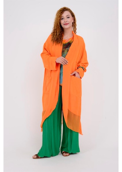 Itayan Ipek Detaylı Oversize Kaftan