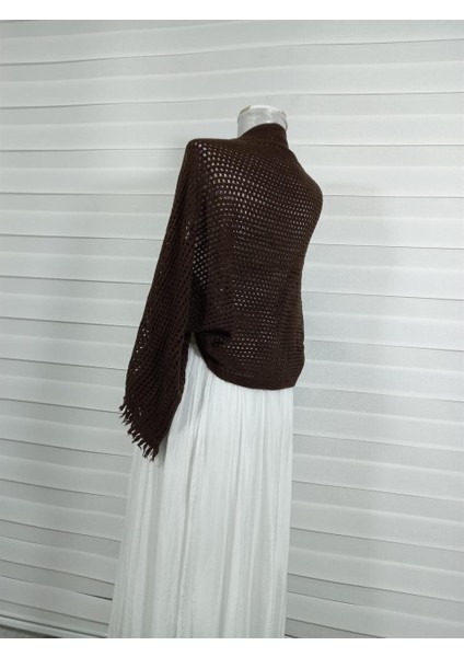 Örgü Kadın Kol Ucu Püsküllü Triko Bolero Şal fiyatları
