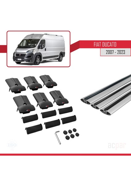 Fiat Ducato 2007 ve Sonrası ile Uyumlu Fly Model Ara Atkı Tavan Barı Gri 3 Adet Bar indirimleri