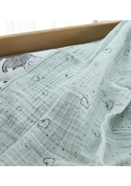 Organik Çok Amaçlı 80 x 80 cm Müslin Çocuk ve Bebek Örtüsü Mint Yeşili Pamuk Nokta Desenli Battaniye fiyatları