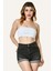 Likralı Kaşkorse Straplez Kadın Crop Top - Beyaz Beyaz - M 1