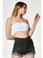 Likralı Kaşkorse Straplez Kadın Crop Top - Beyaz Beyaz - M 5