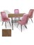 Japon Werzalit - Çırağan Mutfak Masa Takımı (70X120) - (Rustic Dark - Pembe) 1