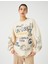Oversize Sweatshirt Grafiti Baskılı Bisiklet Yaka Uzun Kollu 1