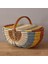 Bohem Large Boy Renkli Piknik Sepeti, Brunch Sepeti, Dekoratif Sepet, Iskandinav, Modern, Rattan 2