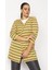 Kadın Haki Çizgili Viskon Hırka 65N28700 4