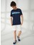 Bisiklet Yaka Baskılı Lacivert Erkek T-Shirt HARDAP 2