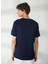Bisiklet Yaka Baskılı Lacivert Erkek T-Shirt HARDAP 5