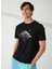Bisiklet Yaka Baskılı Siyah Erkek T-Shirt TEN 1