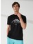 Bisiklet Yaka Baskılı Siyah Erkek T-Shirt TEN 2
