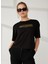 Baskılı Siyah Kadın T-Shirt 3RYT41 2