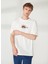 Bisiklet Yaka Nakışlı Kırık Beyaz Erkek T-Shirt LEAF 1