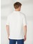 Bisiklet Yaka Nakışlı Kırık Beyaz Erkek T-Shirt LEAF 5