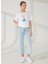 Yuvarlak Yaka Baskılı Ekru Kadın T-Shirt DT10246 Denim Trip Yuvarlak Yaka Re 3