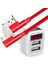 A1 LED Göstergeli Araç Şarj Adaptörü -2 Girişli + J11 Micro Usb 90 Derece 2.4A Şarj Kablosu -1mt 1