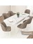 Concept Jae Serisi Açılabilir 80X132 Beyaz Mermer Desen Mutfak Masası Takımı ve 6 Sandalye 2