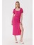 Kadın Fuşya Yırtmaçlı Yazlık Örme Elbise HZL23S-BD123961 3