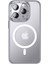 Apple iPhone 14 Pro Kılıf Çıkıntılı Metal Kamera Çerçeveli Magsafe Şarj Özellikli Mat Görünümlü Renkli Kenar Wlons Vevo Kapak Derin Gümüş 1