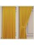 Petek Dokulu Kadife Dökümlü Yüksek Kaliteli Fon Perde 1/3 Sık Pile Tek Kanat - Sarı 3