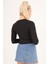 23254241 Kaşkorse Los Angeles Baskılı Crop Bluz Sıyah 4