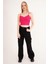 23254275 Kaşkorse Ip Askılı Dantelli Crop Bluz Fusya 1