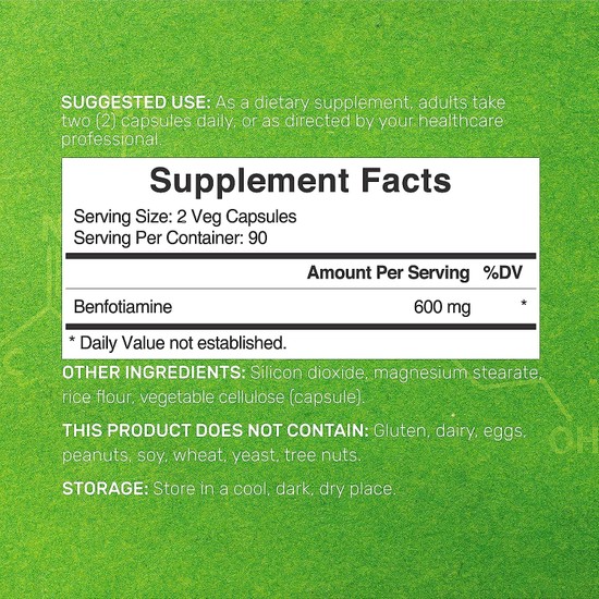 Deal Supplement Benfotiamine Fat Soluble Vitamin B1 Thiamine Fiyatı