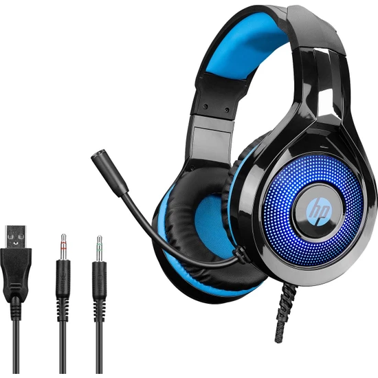 HP Kablolu Oyuncu Kulak Üstü Kulaklık Mikrofonlu 2mt Ledli Hp DHE-8010