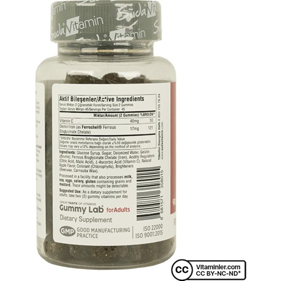Suda Collagen Gummy Lab Iron Bisglycinate 90 Çiğnenebilir Fiyatı