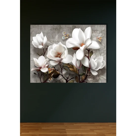 Nt Handmade Modern Beyaz Çiçekler 70X100CM Kanvas Tablo - Salon Oturma Yatak Odası Ofis Antre Için Duvar Dekoru