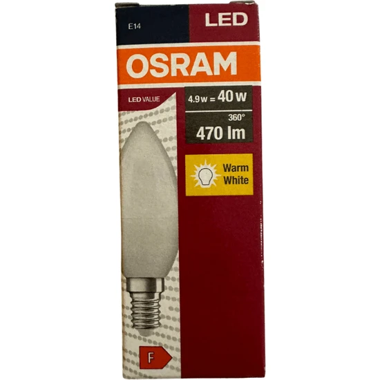 Osram 4.9W 40W E14 Duy 2700K Sarı 3 Adet