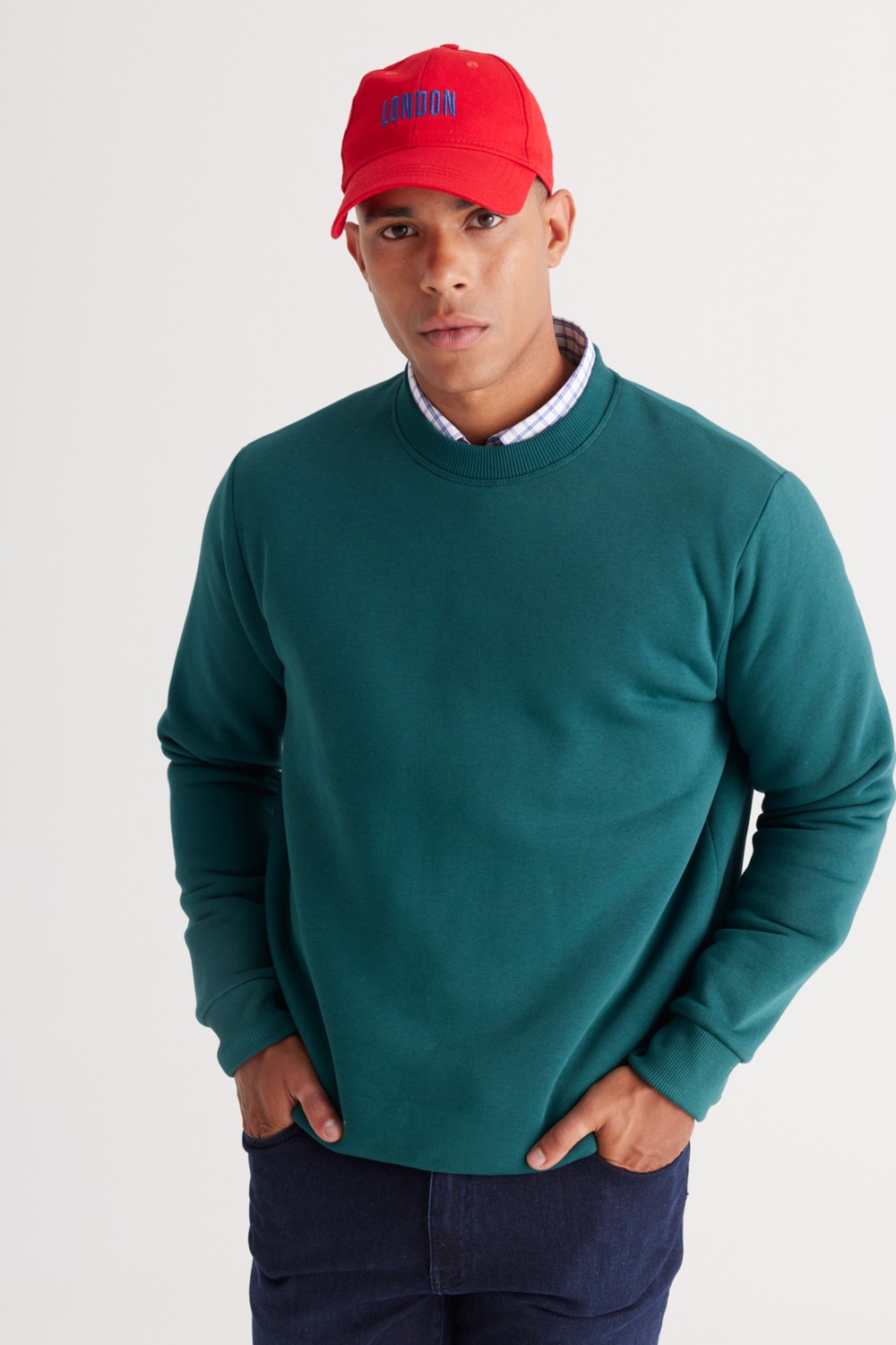 Altınyıldız Classics Erkek Siyah Standart Fit Normal Kesim Içi Polarlı 3 Iplik Bisiklet Yaka Pamuklu Sweatshirt