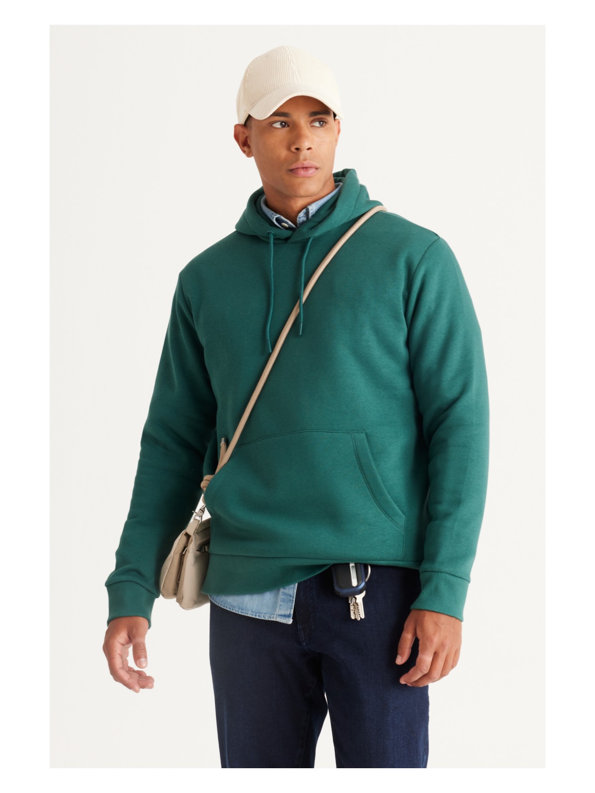 Altınyıldız Classics Erkek Lacivert Standart Fit Normal Kesim Içi Polarlı 3 Iplik Kapüşonlu Pamuklu Sweatshirt - Görsel 4