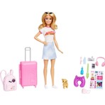 Barbie Seyahatte Bebeği ve Aksesuarları FWV25 - Tişört Etekli