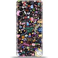 Cupcase Samsung Galaxy A04S Kılıf Esnek Silikon Kamera Koruma 4K Desenli Özel Tasarım - Spacin Out