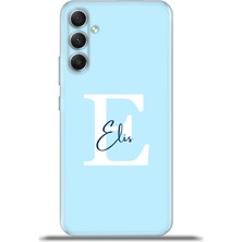 Cupcase Samsung Galaxy A34 5g Kılıf Silikon Esnek Kamera Koruma Kişiye Özel Isim Harf Zao Mavi - E