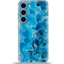 Cupcase Samsung Galaxy S23 Kılıf Esnek Silikon Kamera Koruma 4K Desenli Özel Tasarım - Maldiv Ametist
